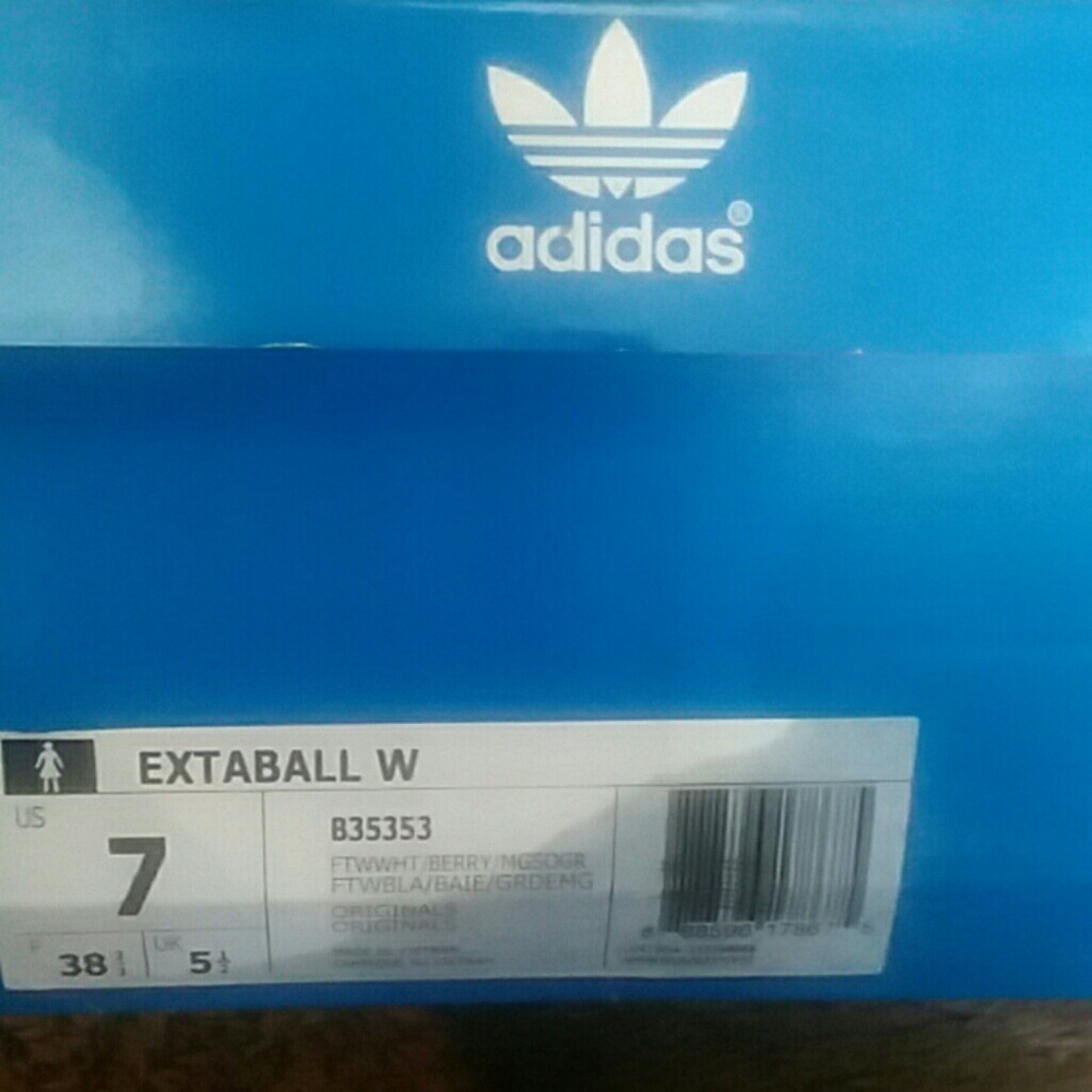 Adidas Extaball White & Burgundy Sneakers - Picture 6 of 6